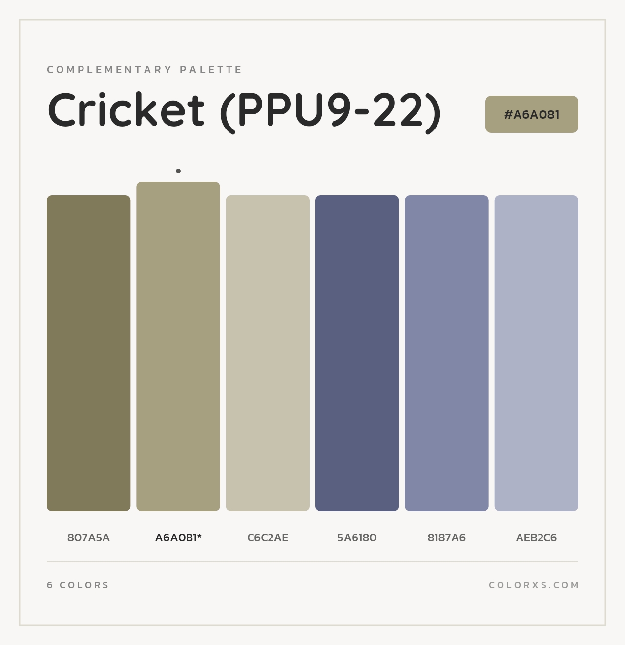 Cricket (PPU9-22) - Complementary Color Palette