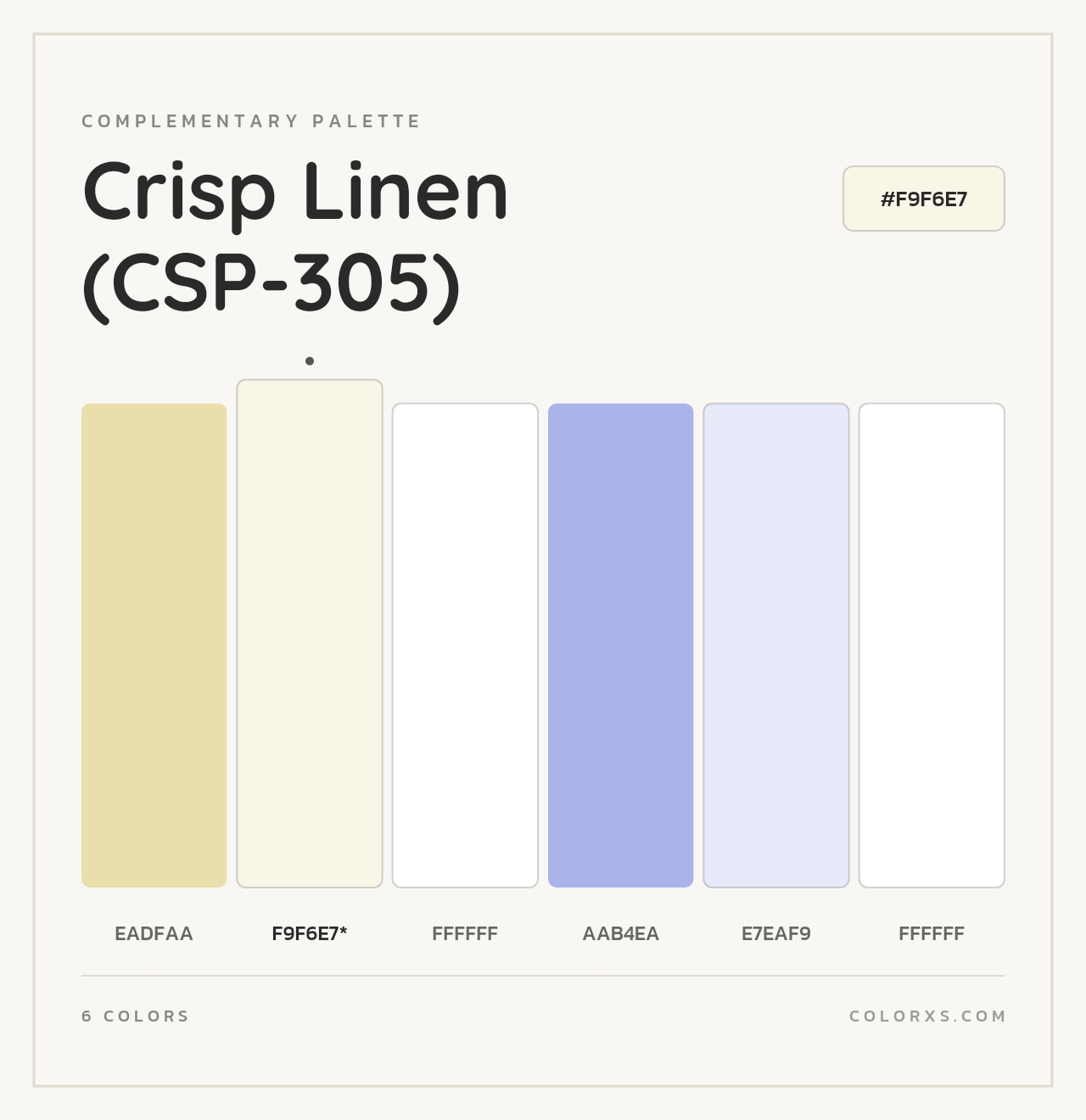 Crisp Linen (CSP-305) - Complementary Color Palette