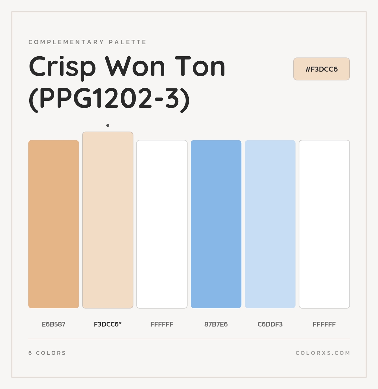 Crisp Won Ton (PPG1202-3) - Complementary Color Palette