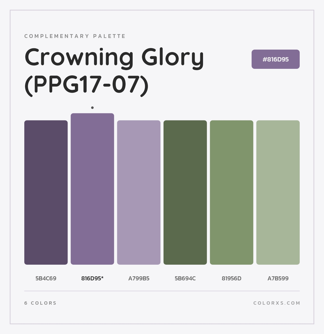 Crowning Glory (PPG17-07) - Complementary Color Palette