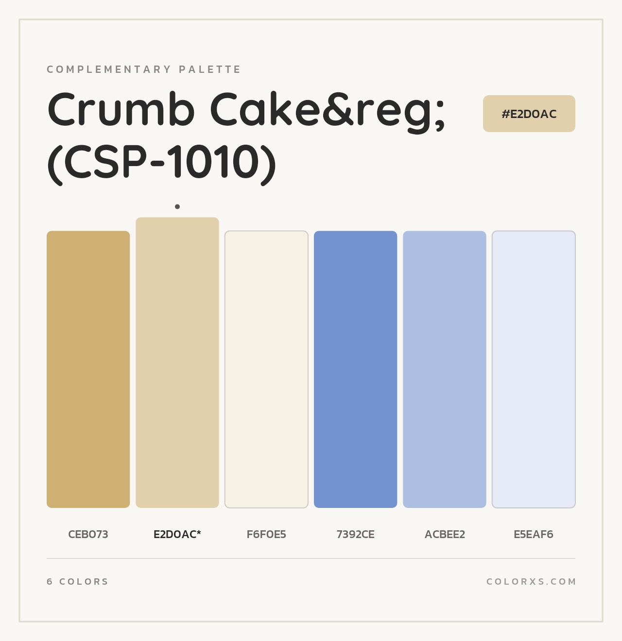 Crumb Cake&reg; (CSP-1010) - Complementary Color Palette