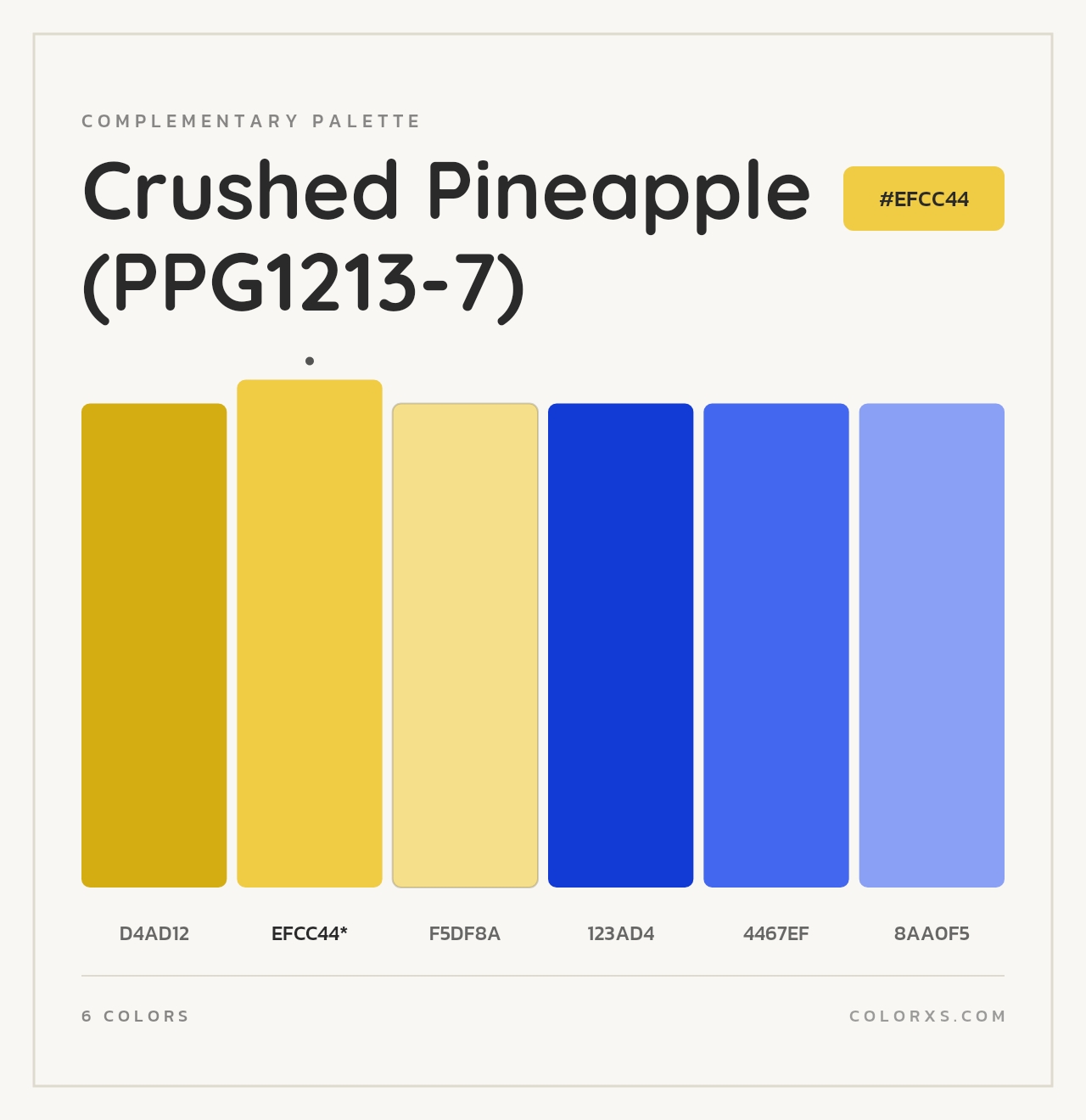 Crushed Pineapple (PPG1213-7) - Complementary Color Palette