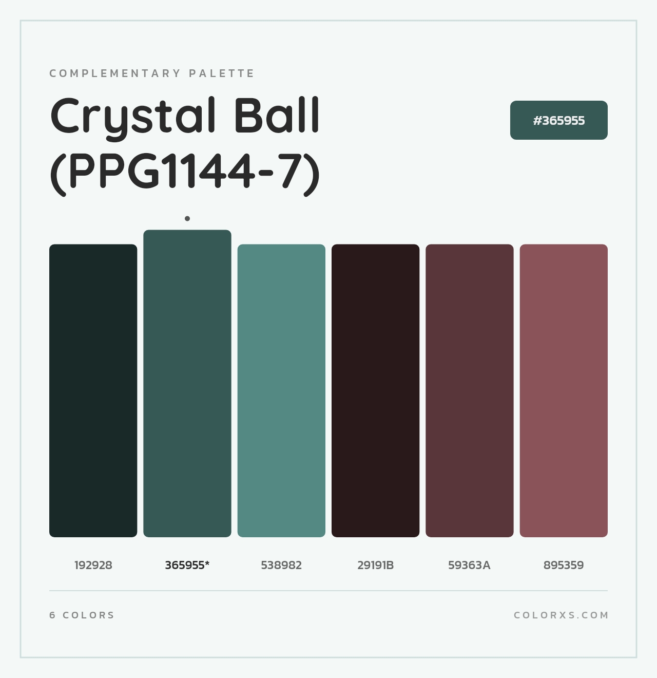 Crystal Ball (PPG1144-7) - Complementary Color Palette