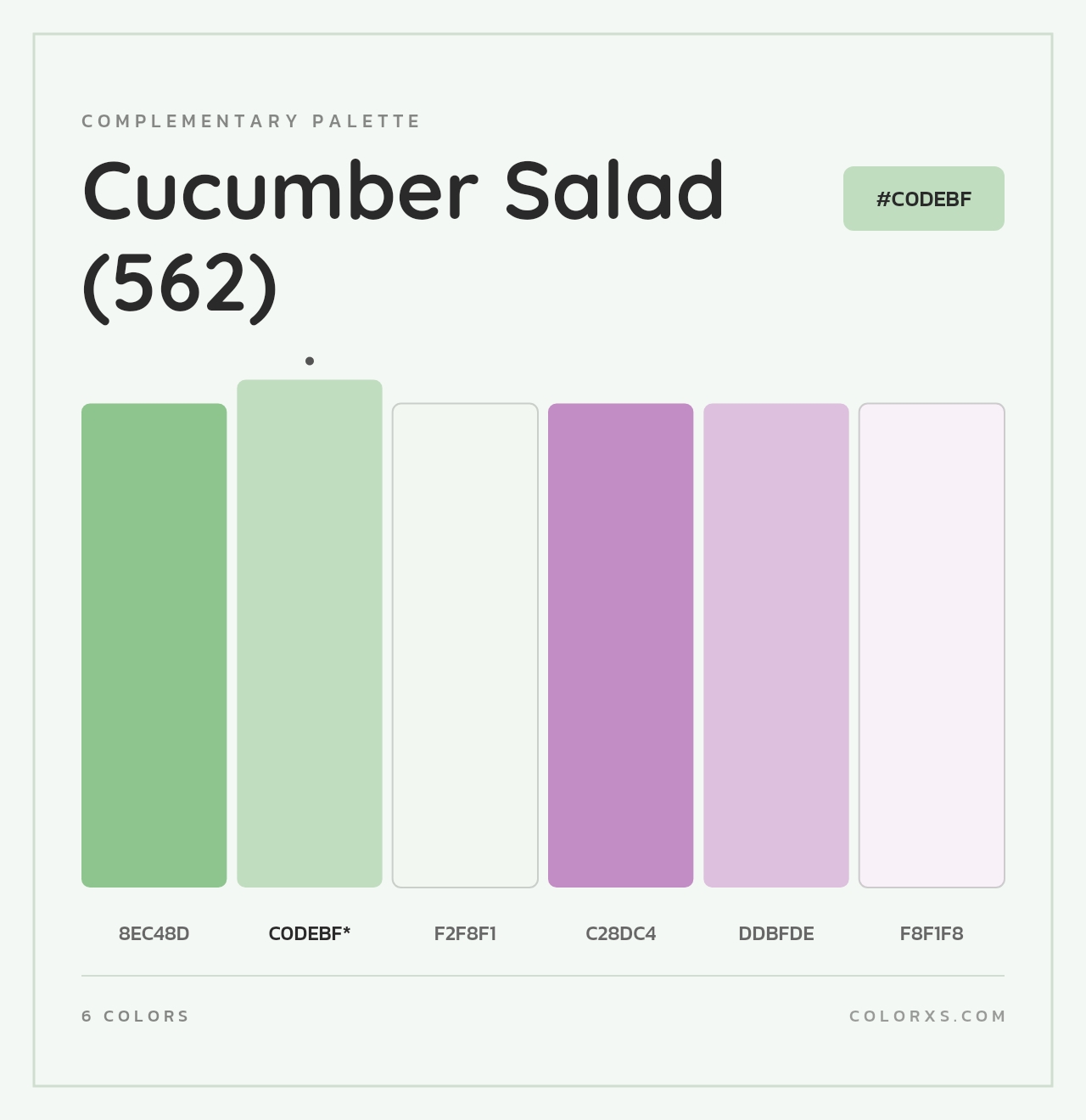 Cucumber Salad (562) - Complementary Color Palette