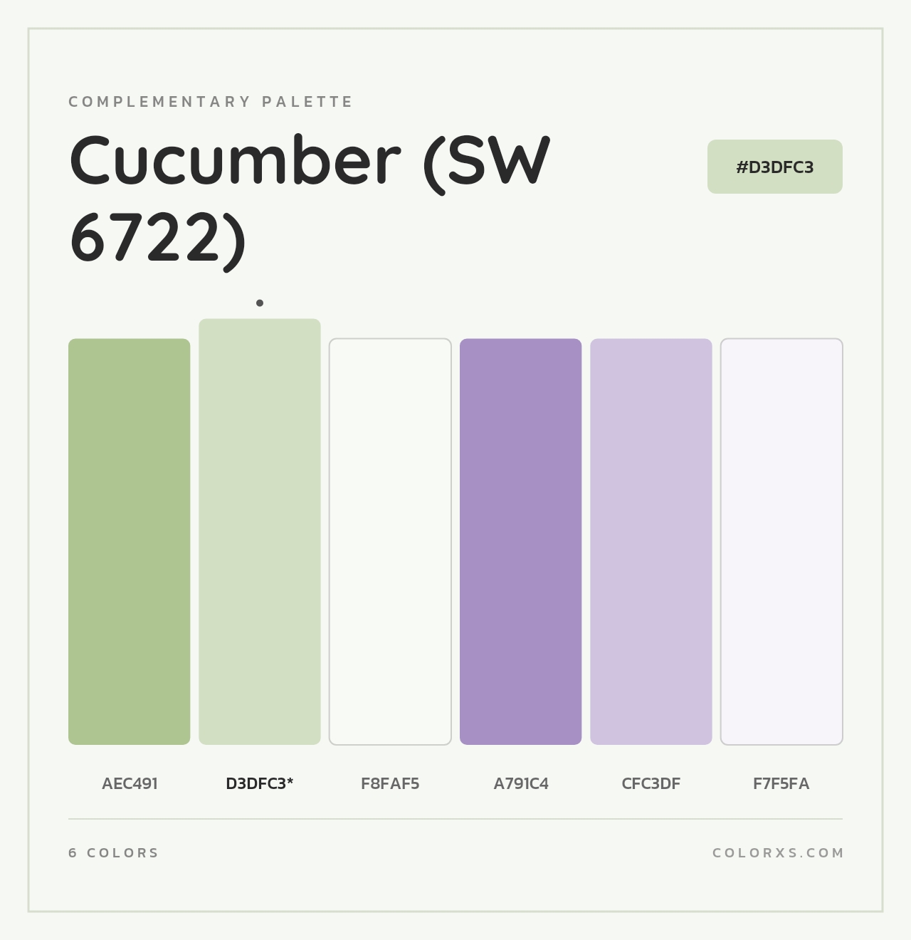 Cucumber (SW 6722) - Complementary Color Palette