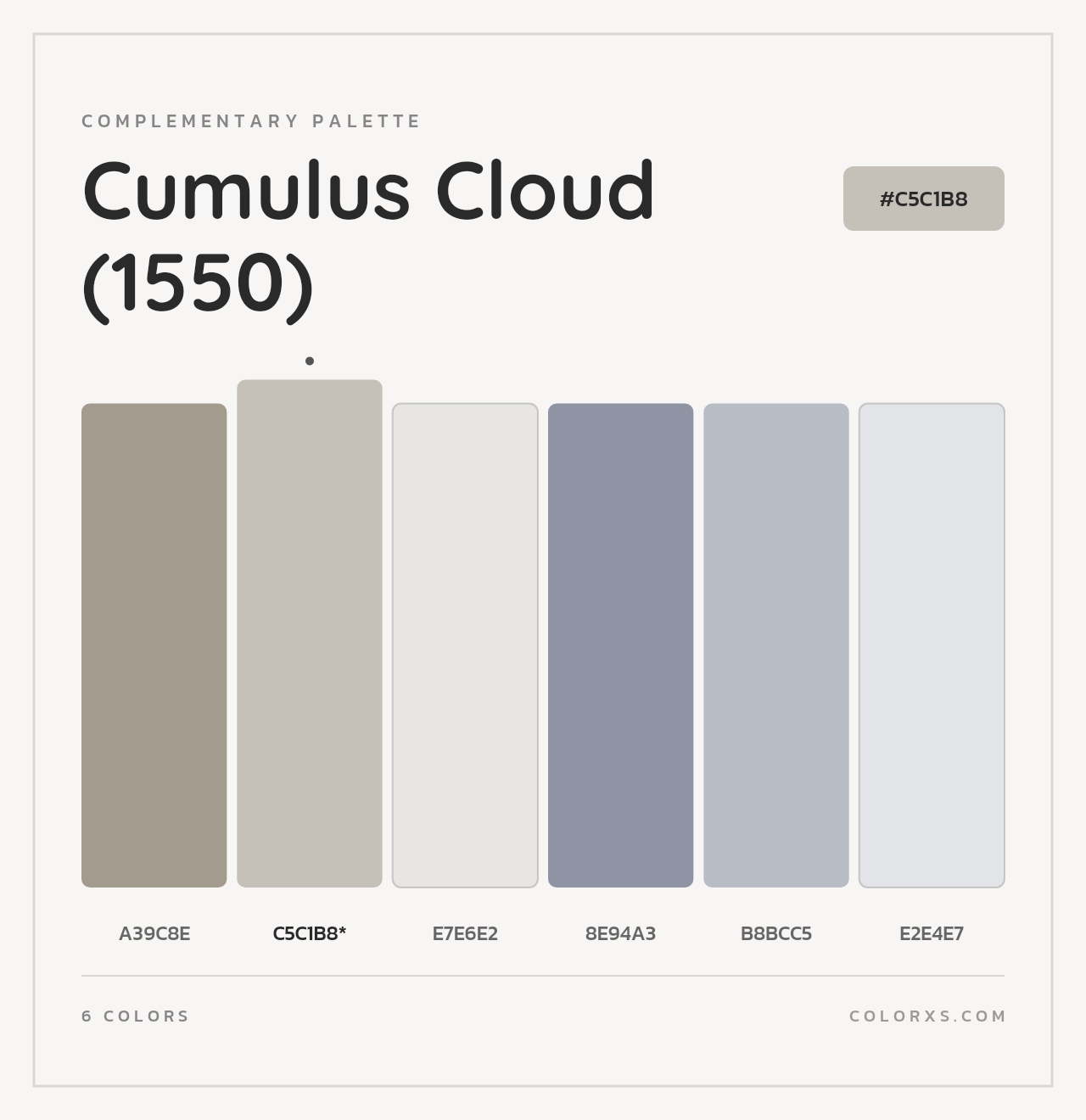 Cumulus Cloud (1550) - Complementary Color Palette