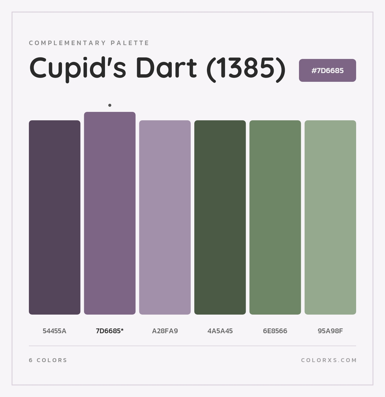 Cupid's Dart (1385) - Complementary Color Palette