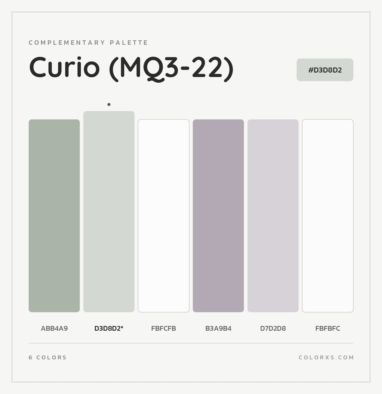 Curio (MQ3-22) - Complementary Color Palette