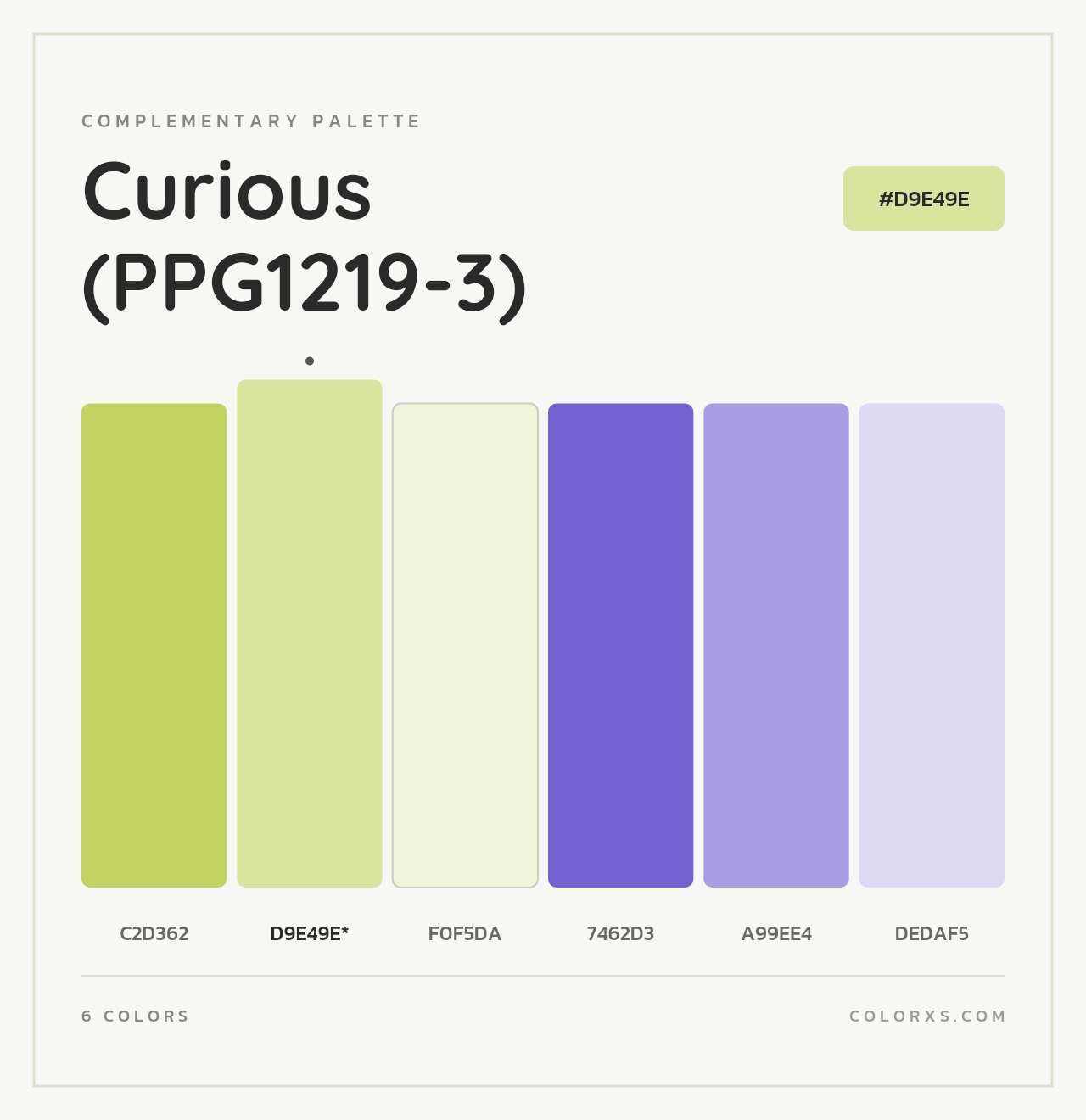 Curious (PPG1219-3) - Complementary Color Palette