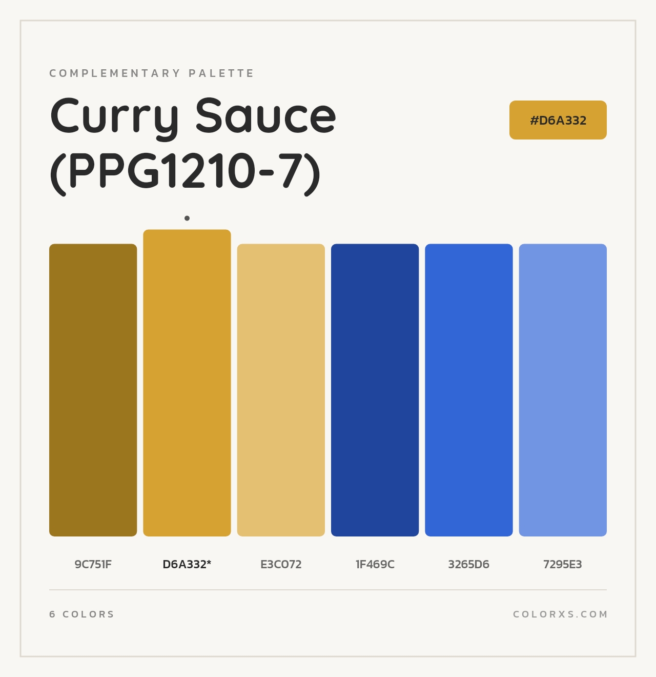 Curry Sauce (PPG1210-7) - Complementary Color Palette