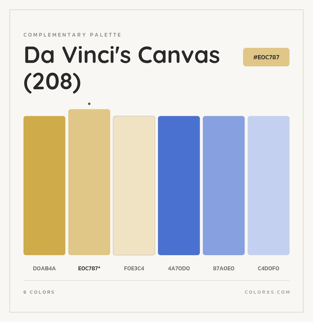 Da Vinci's Canvas (208) - Complementary Color Palette