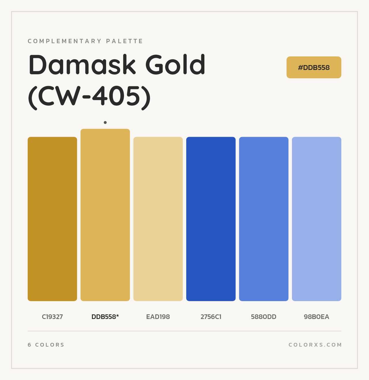 Damask Gold (CW-405) - Complementary Color Palette