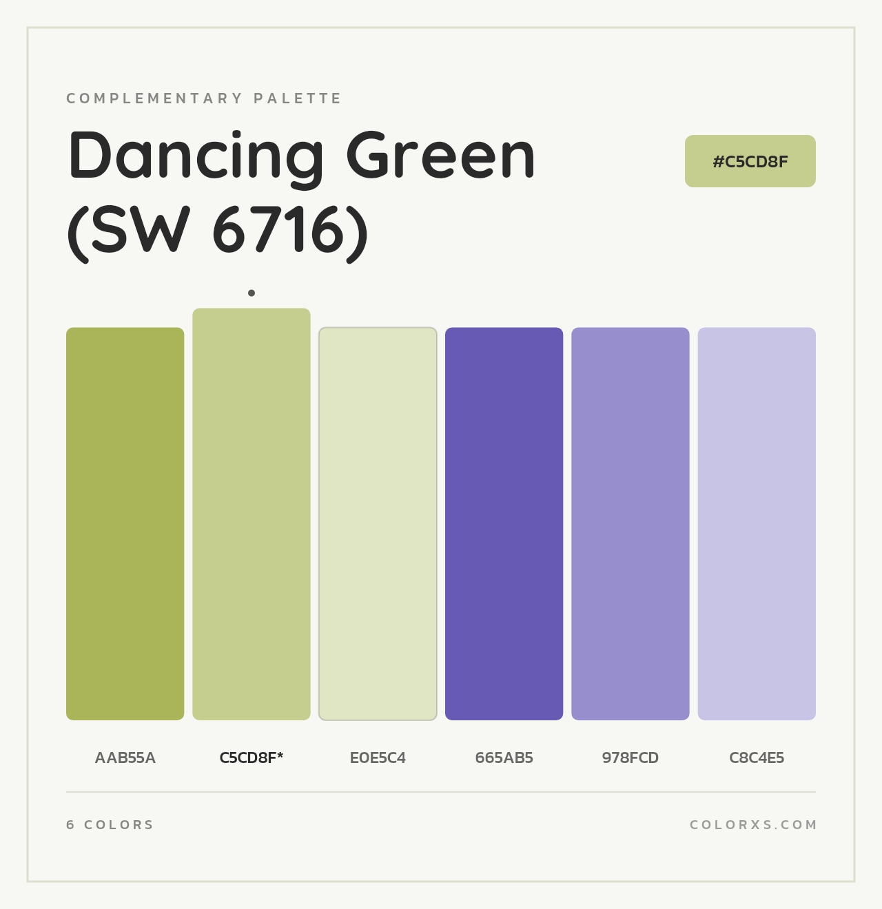 Dancing Green (SW 6716) - Complementary Color Palette