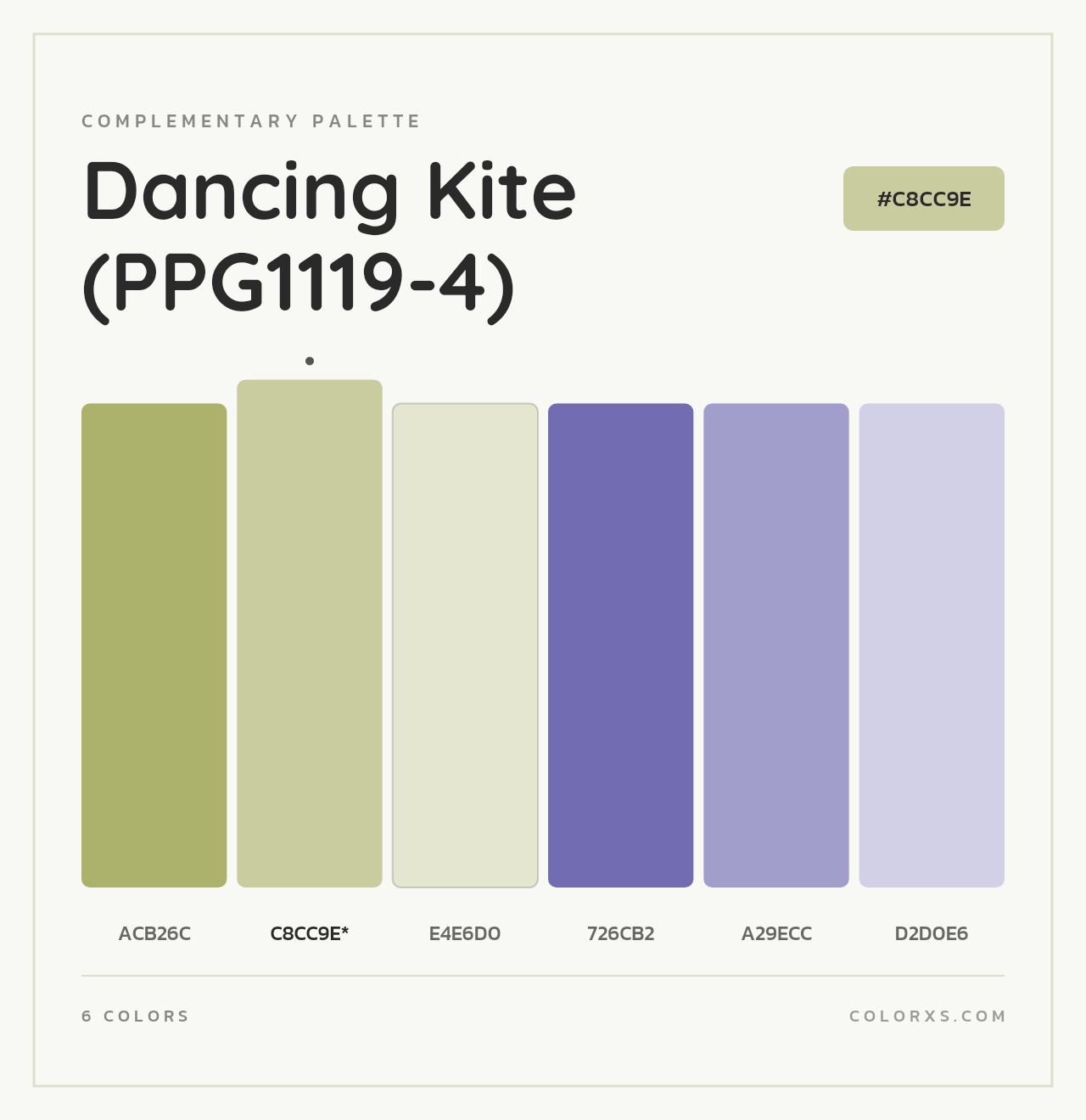 Dancing Kite (PPG1119-4) - Complementary Color Palette