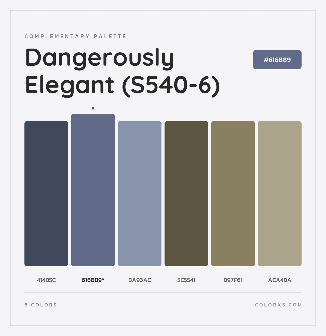 Dangerously Elegant (S540-6) - Complementary Color Palette