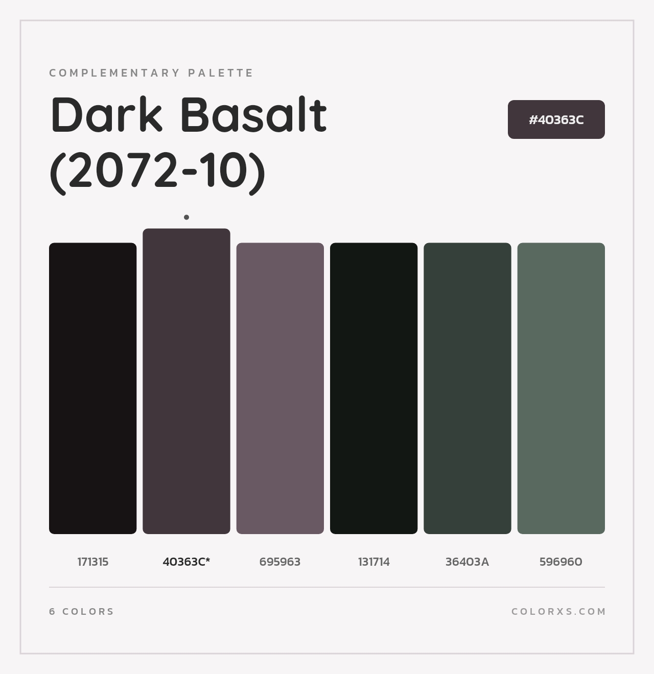 Dark Basalt (2072-10) - Complementary Color Palette