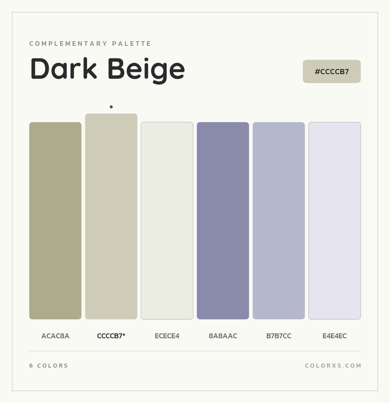 Dark Beige - Complementary Color Palette