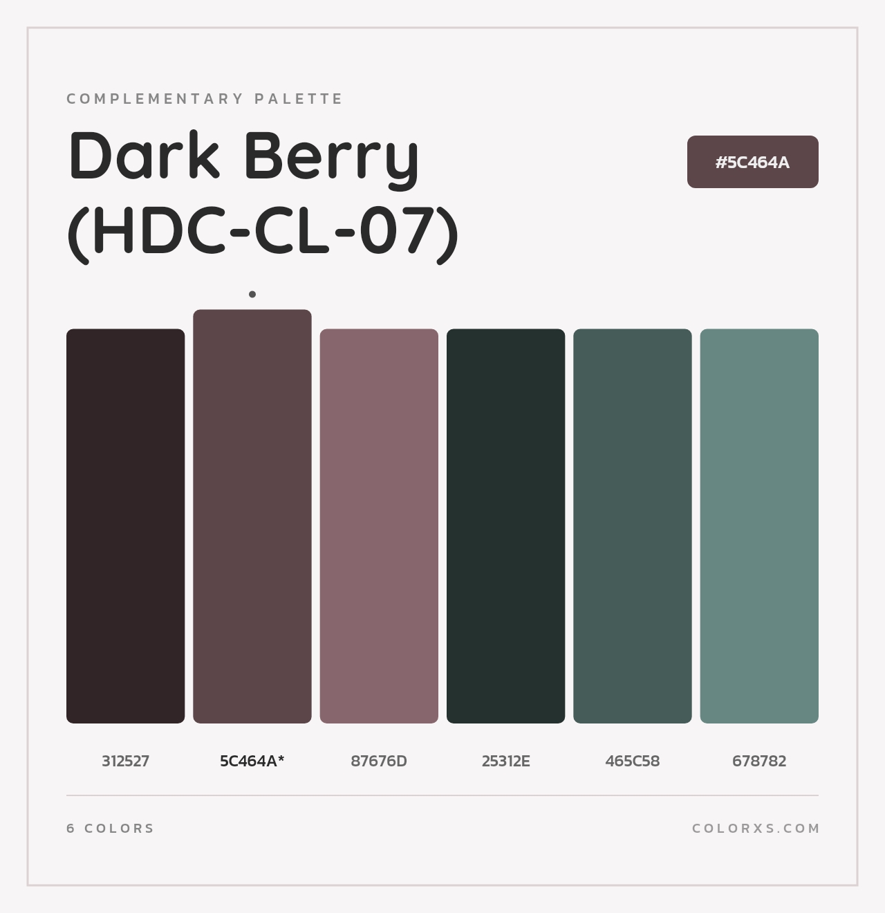 Dark Berry (HDC-CL-07) - Complementary Color Palette
