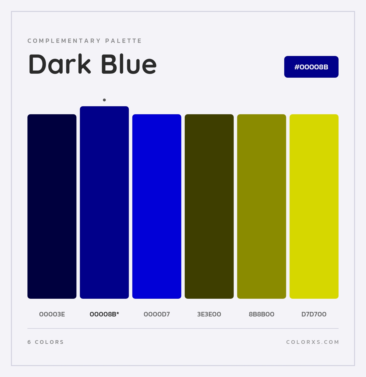 Dark Blue - Complementary Color Palette