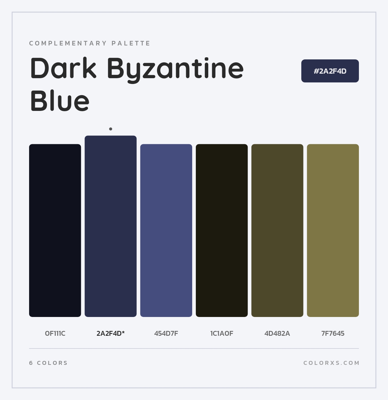 Dark Byzantine Blue - Complementary Color Palette