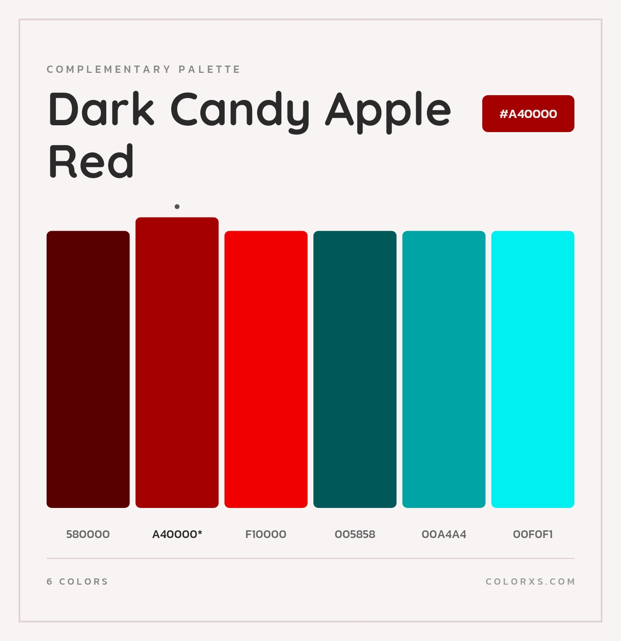 Dark Candy Apple Red - Complementary Color Palette