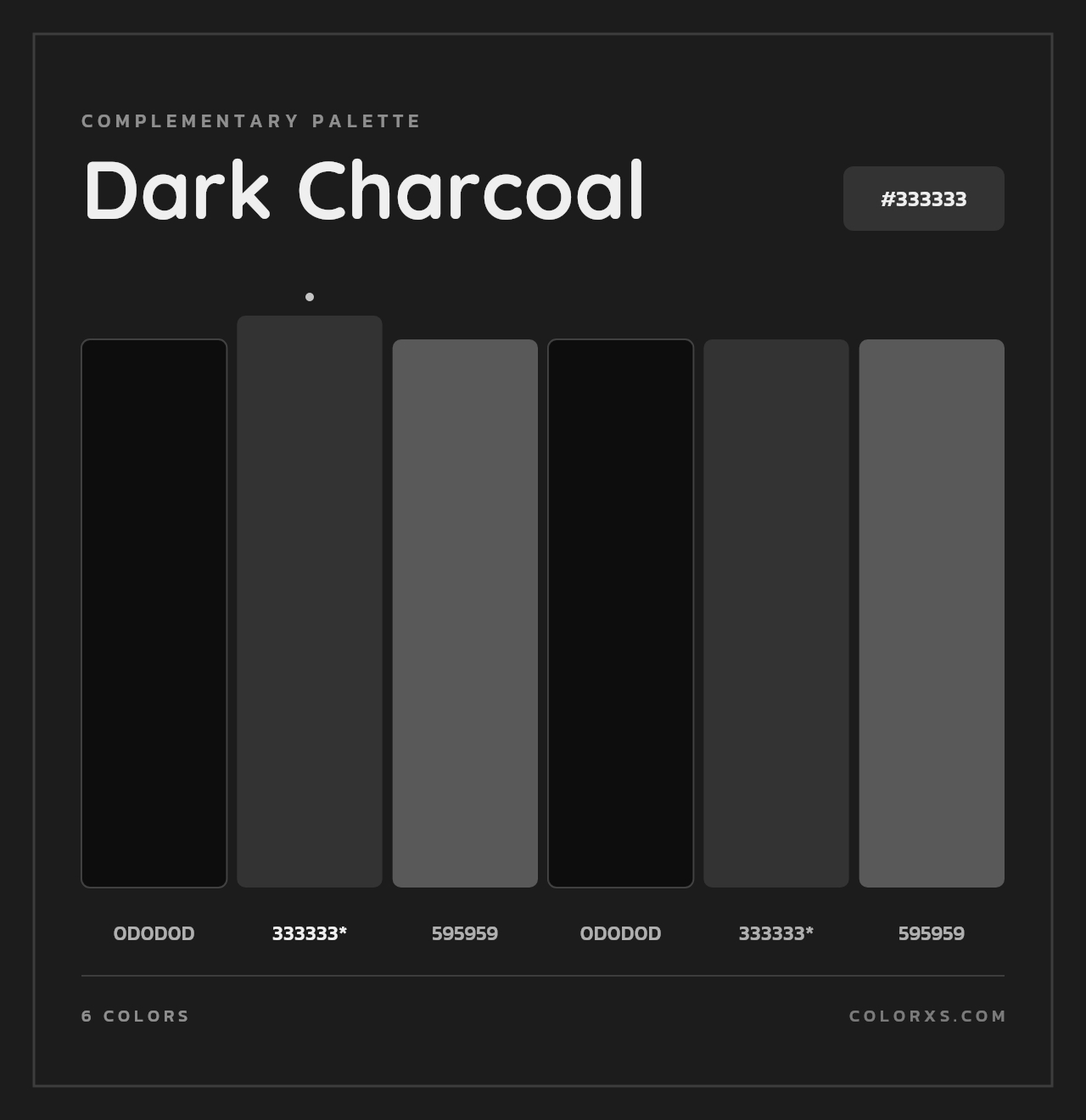 Dark Charcoal - Complementary Color Palette