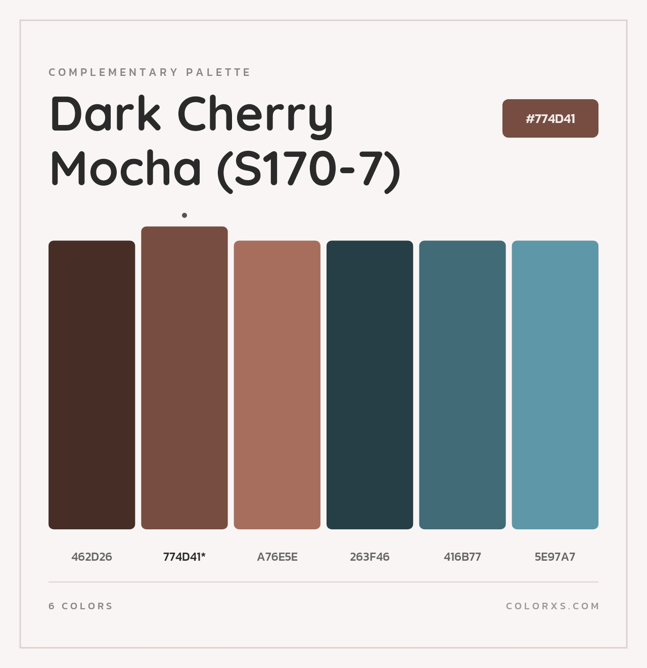 Dark Cherry Mocha (S170-7) - Complementary Color Palette