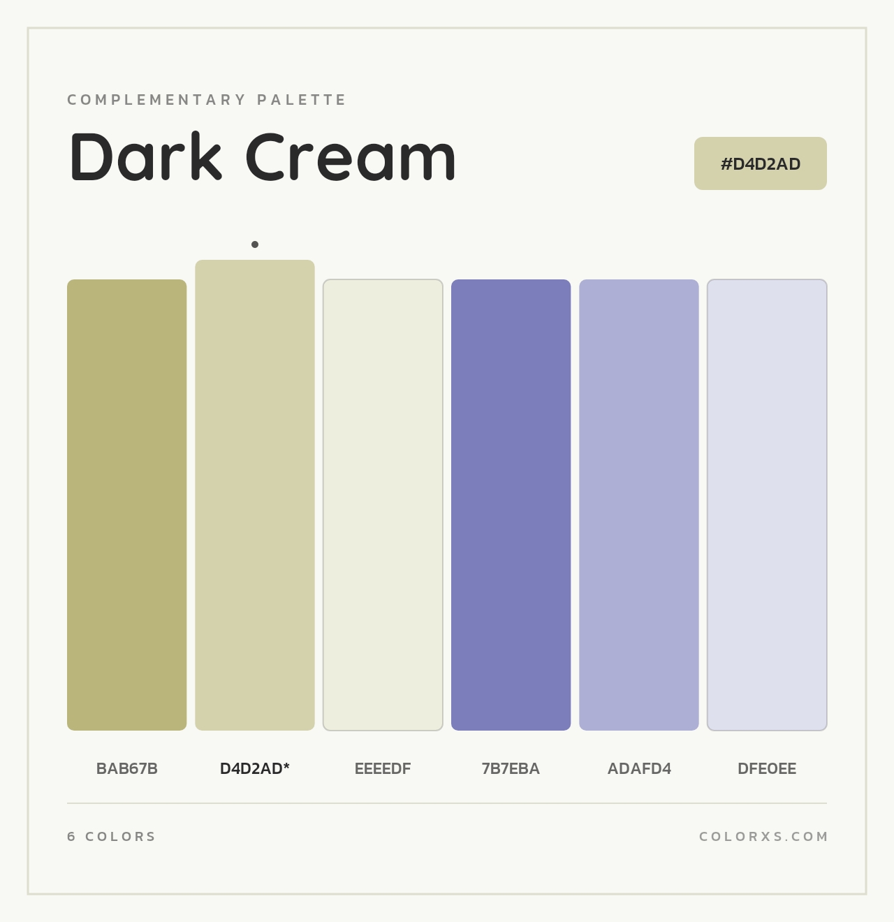 Dark Cream - Complementary Color Palette
