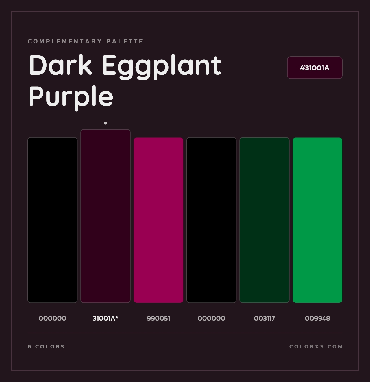 Dark Eggplant Purple - Complementary Color Palette