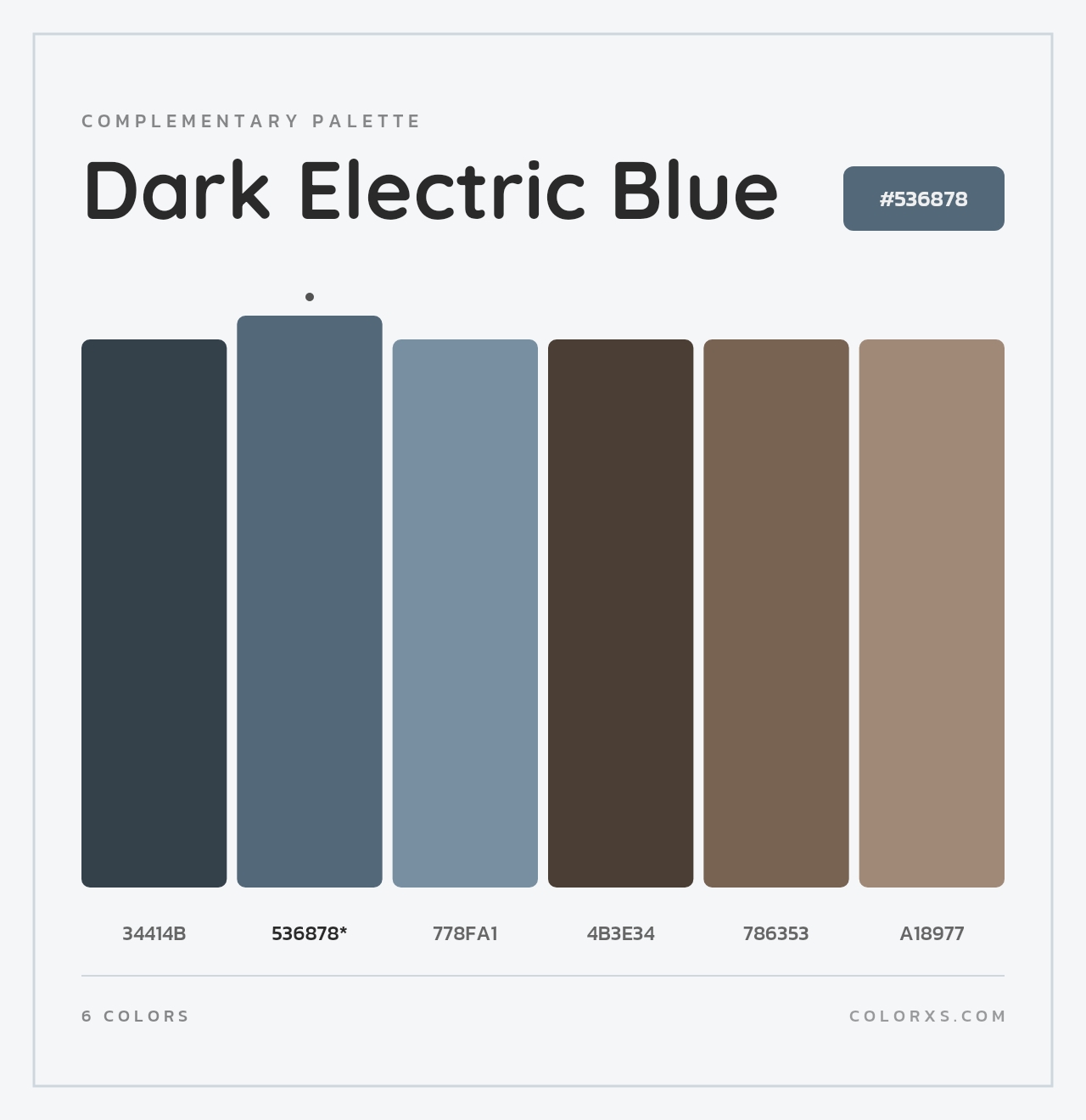 Dark Electric Blue - Complementary Color Palette