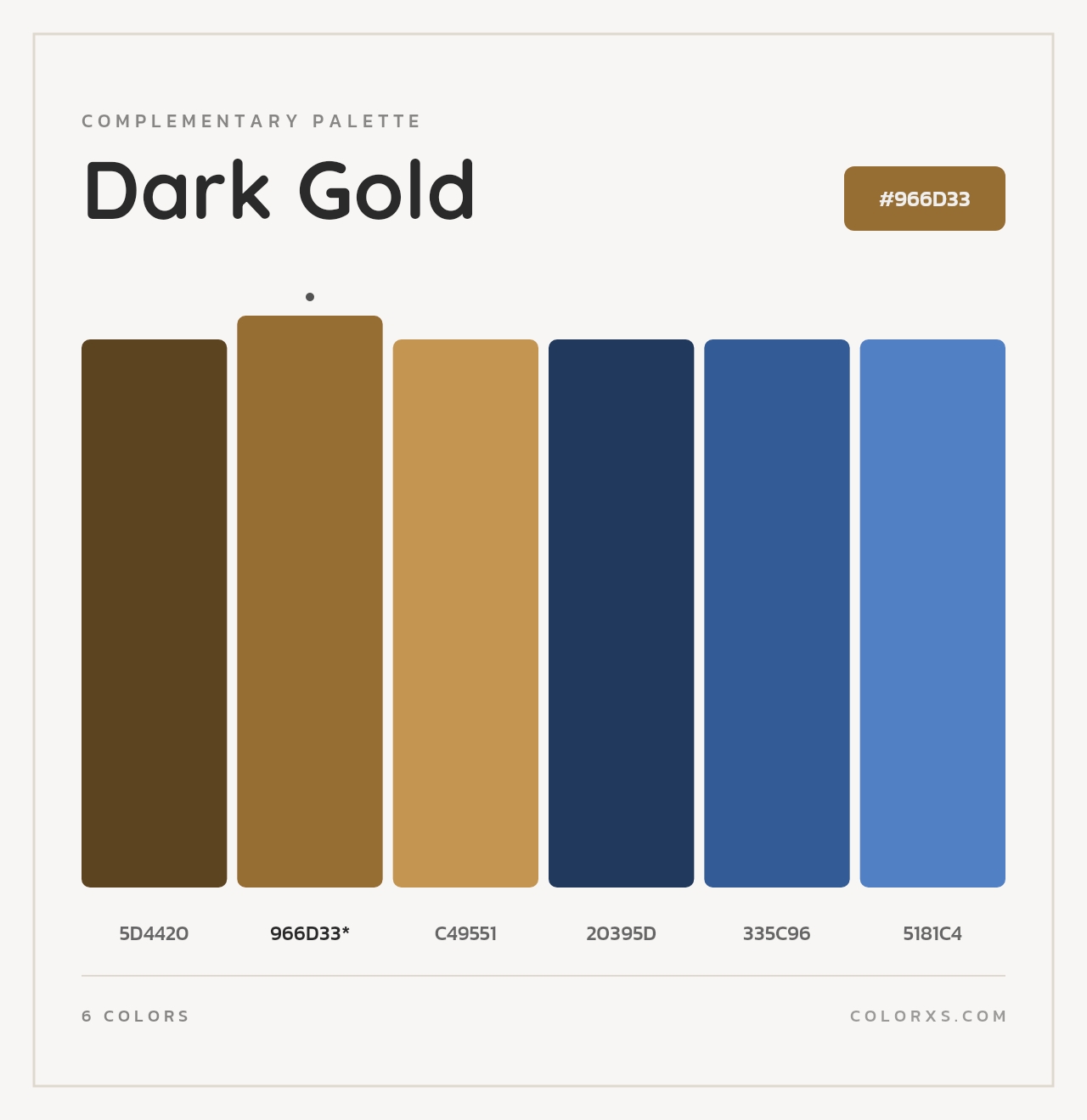 Dark Gold - Complementary Color Palette