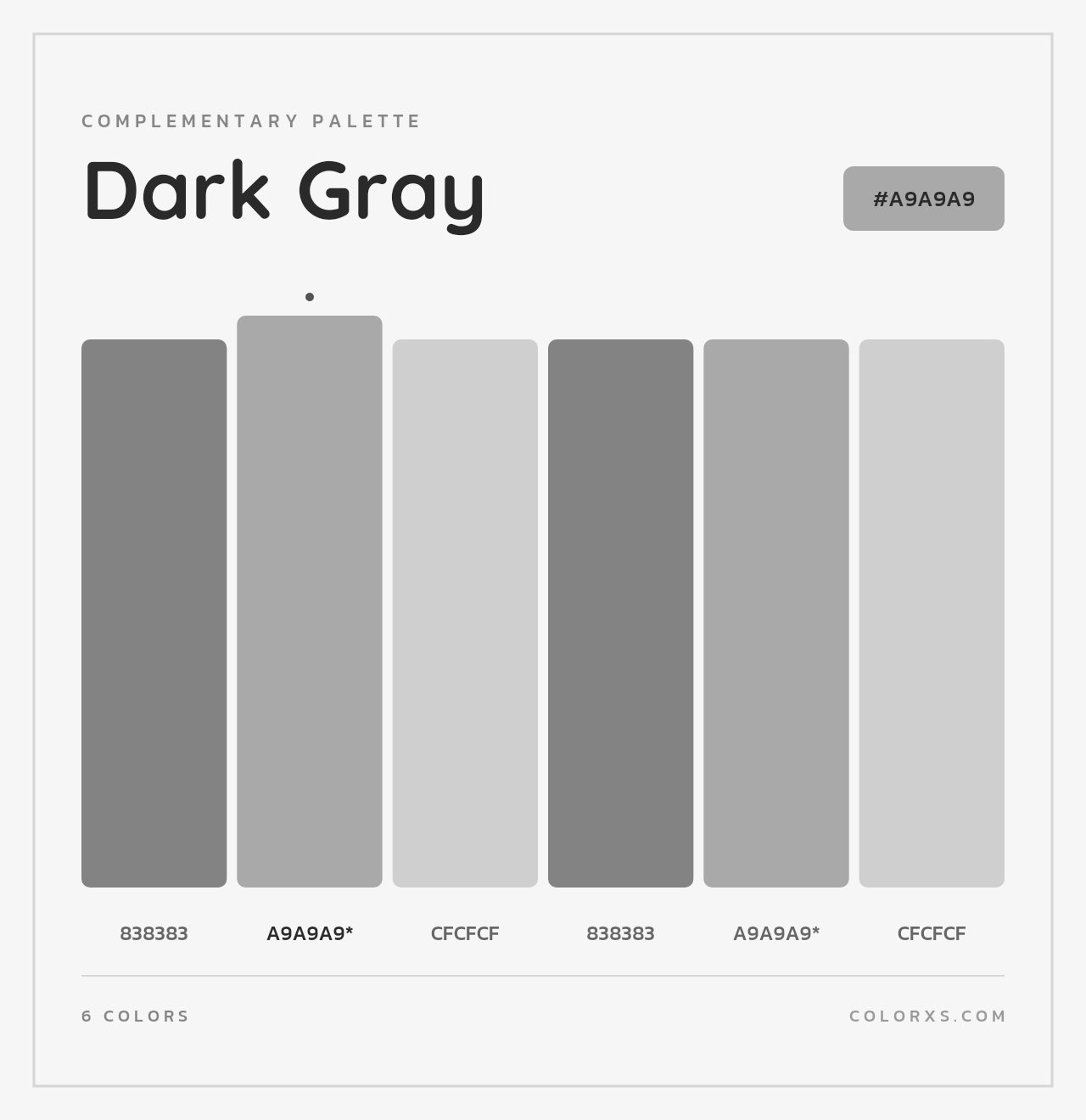 Dark Gray - Complementary Color Palette