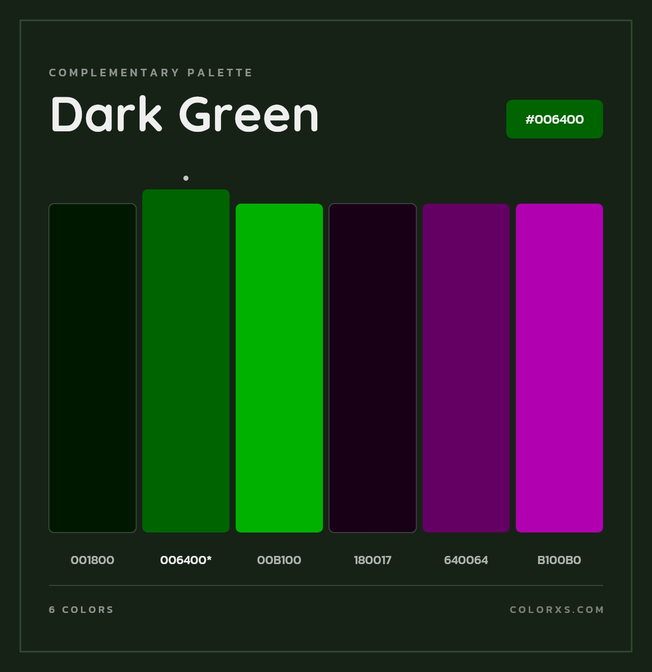 Dark Green - Complementary Color Palette