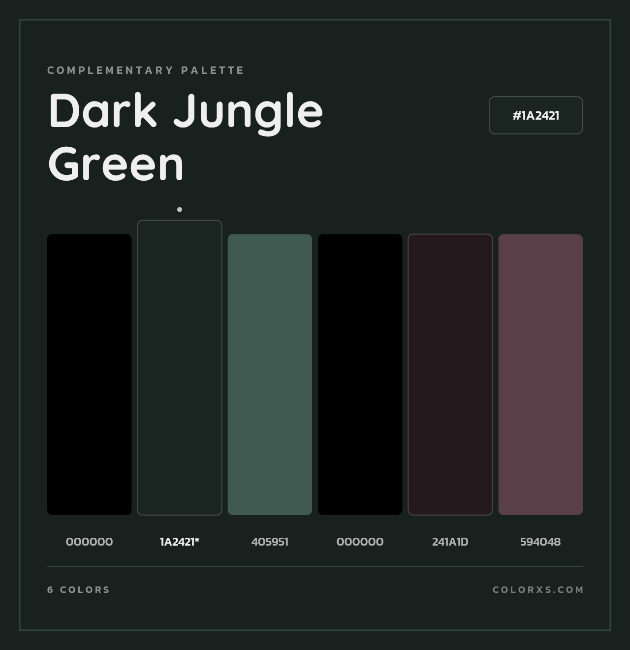 Dark Jungle Green - Complementary Color Palette