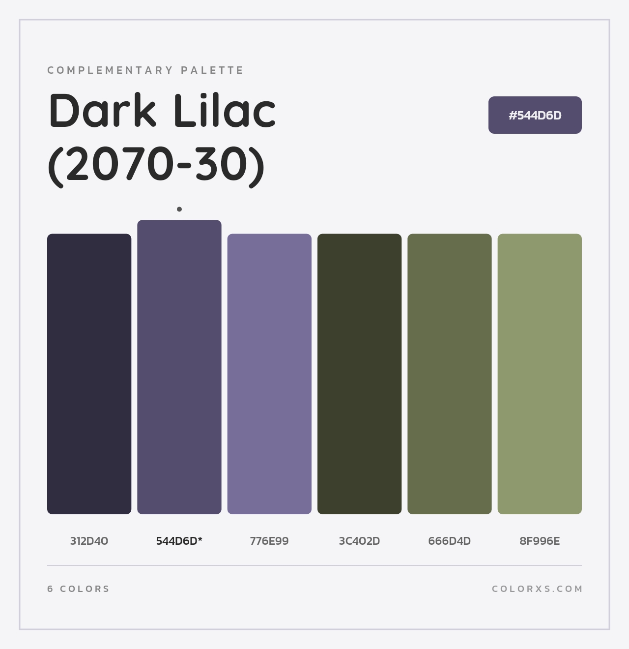 Dark Lilac (2070-30) - Complementary Color Palette