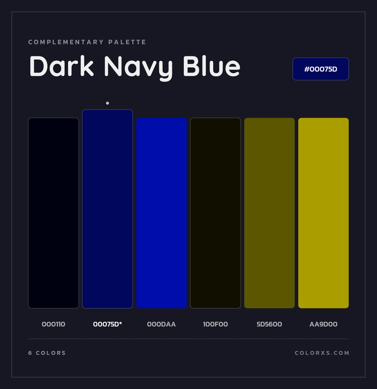 Dark Navy Blue - Complementary Color Palette