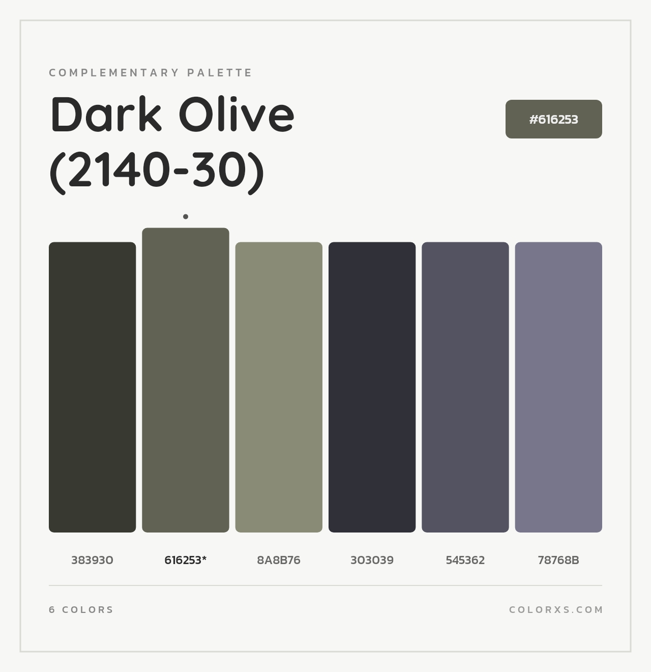Dark Olive (2140-30) - Complementary Color Palette