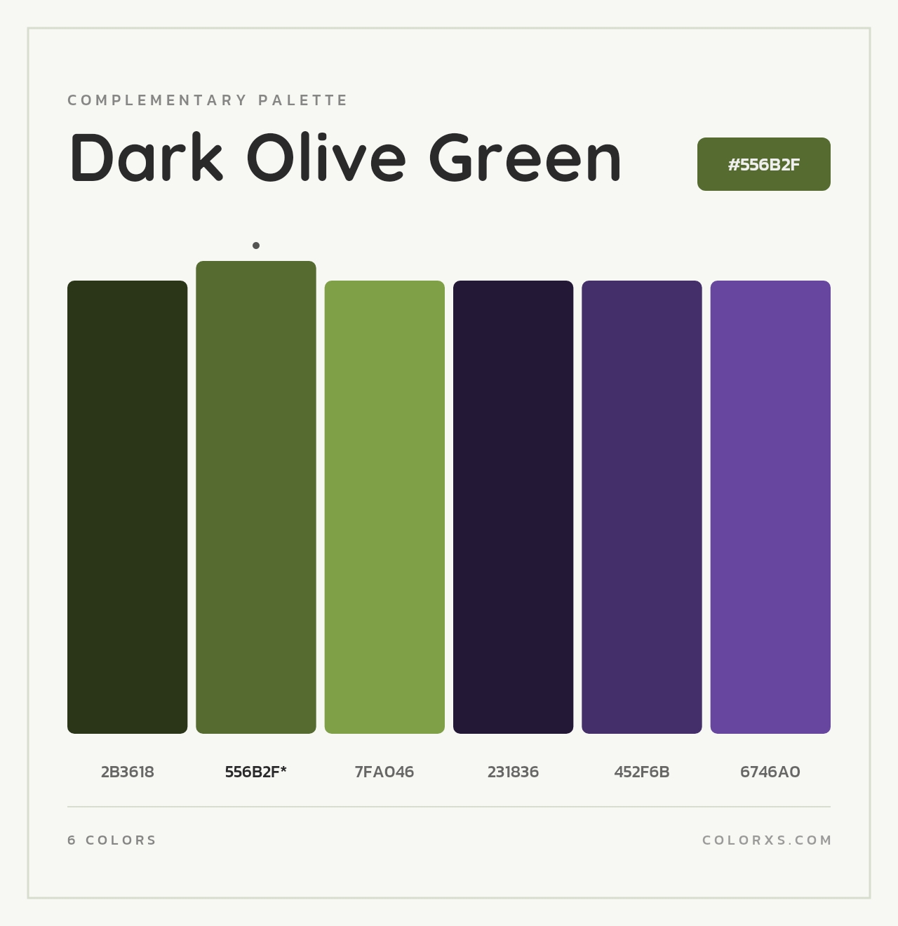 Dark Olive Green - Complementary Color Palette