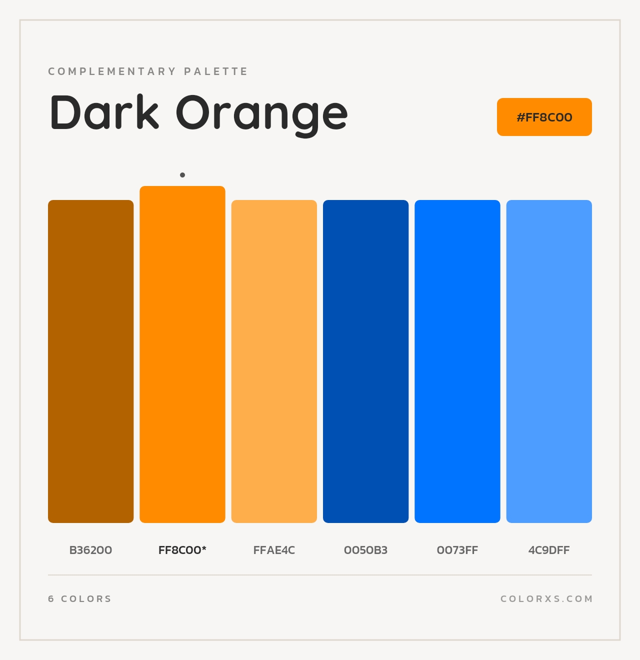 Dark Orange - Complementary Color Palette