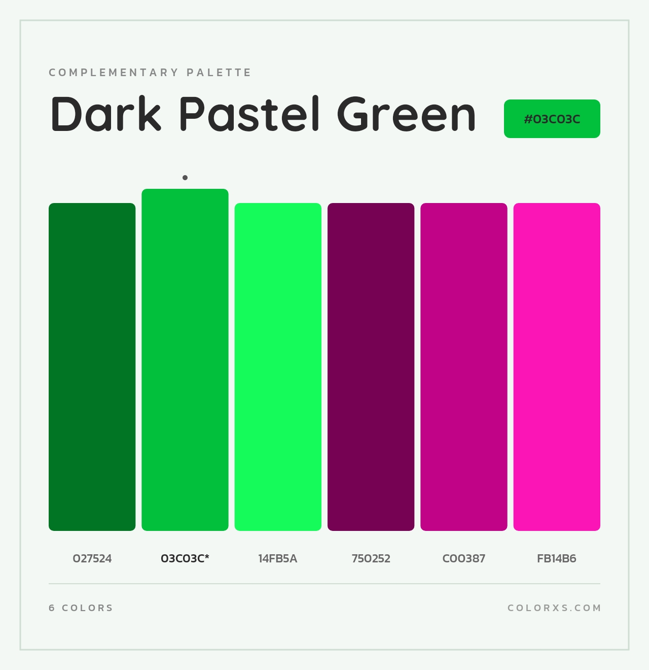 Dark Pastel Green - Complementary Color Palette