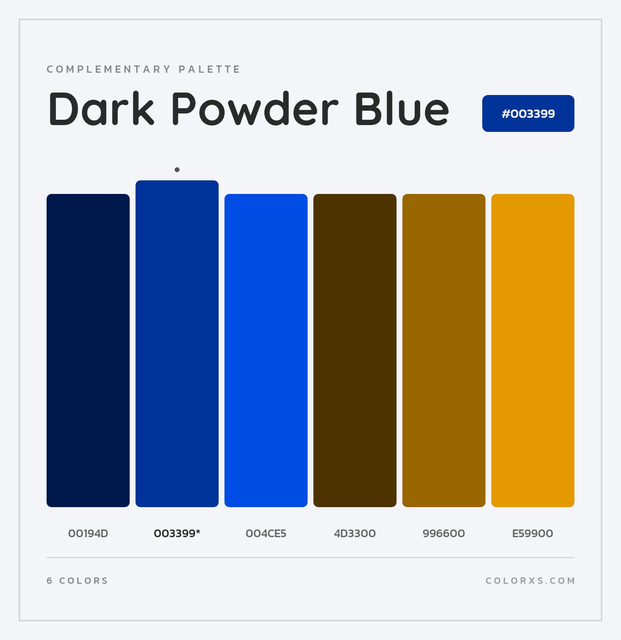 Dark Powder Blue - Complementary Color Palette