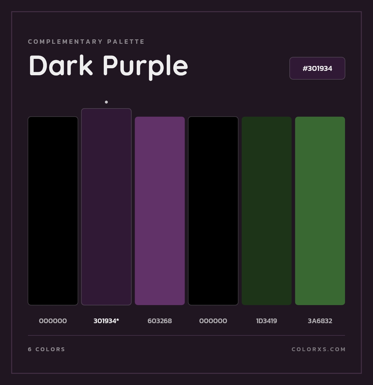 Dark Purple - Complementary Color Palette
