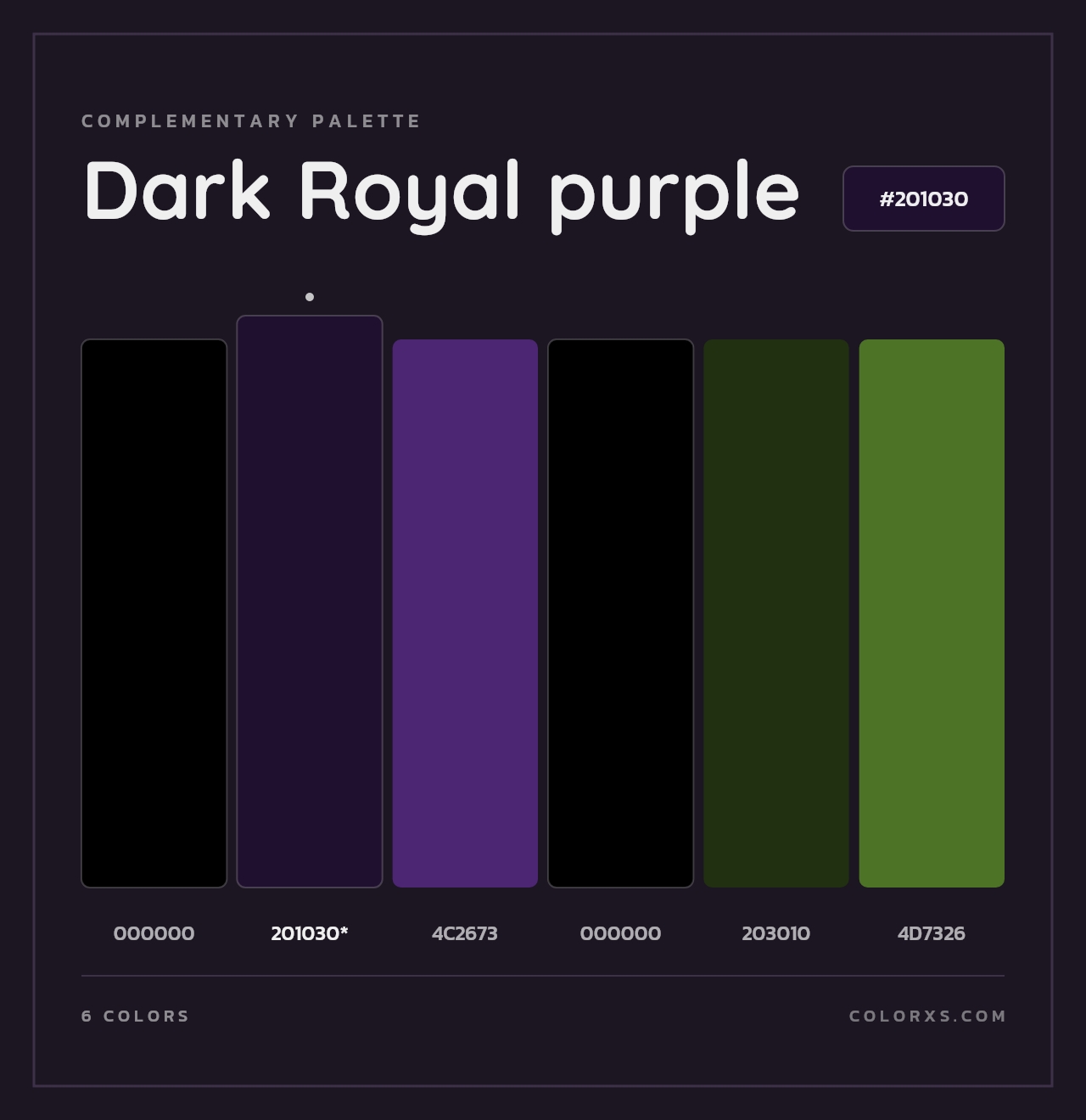 Dark Royal purple - Complementary Color Palette