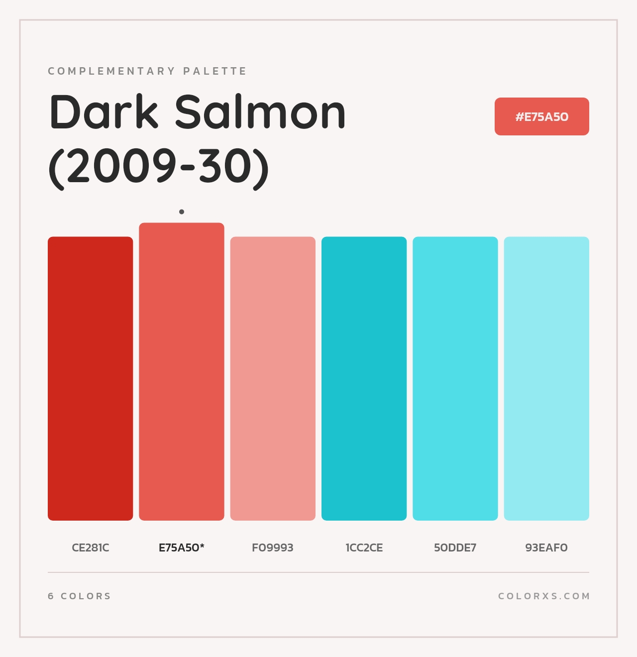 Dark Salmon (2009-30) - Complementary Color Palette