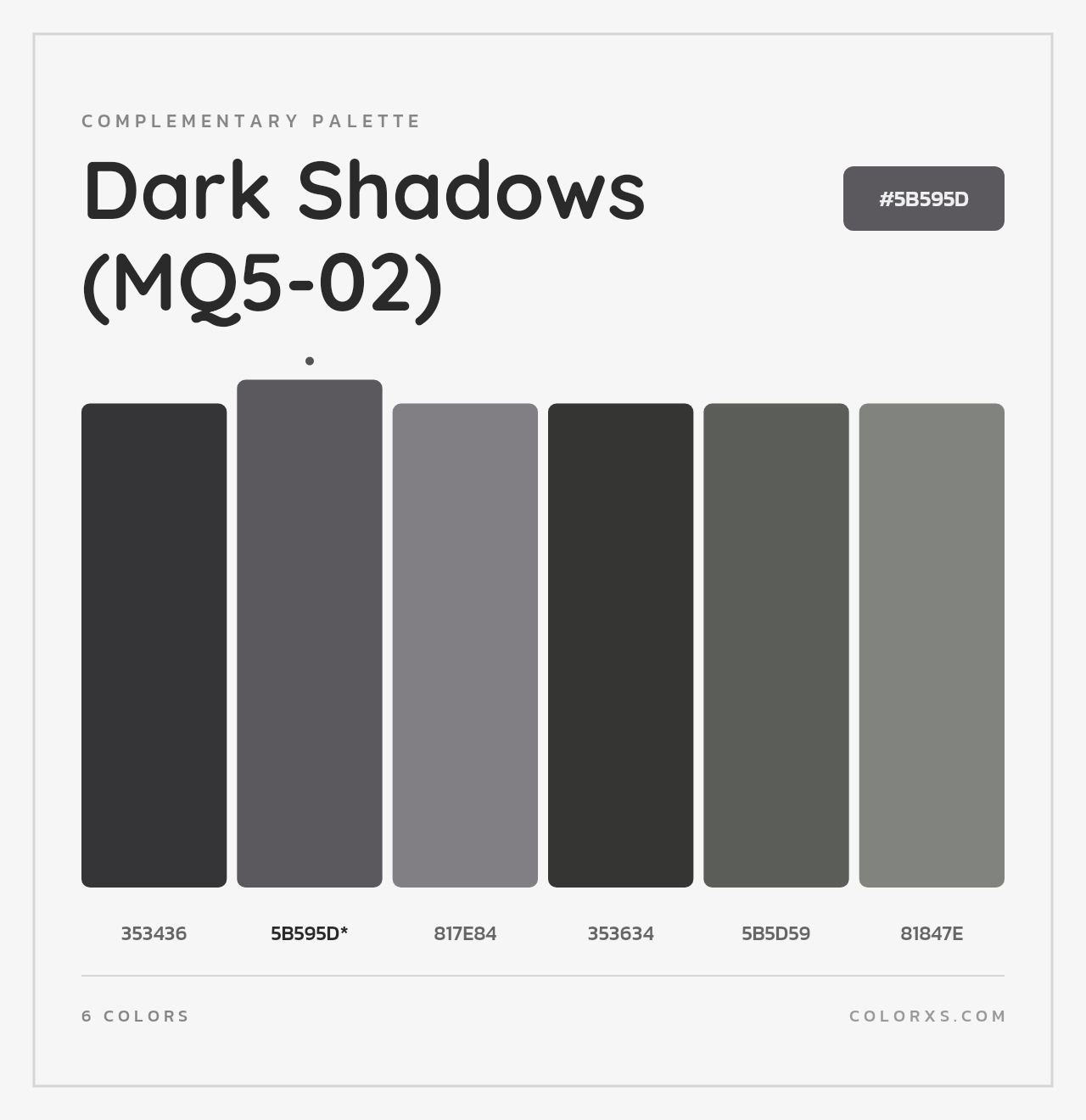 Dark Shadows (MQ5-02) - Complementary Color Palette
