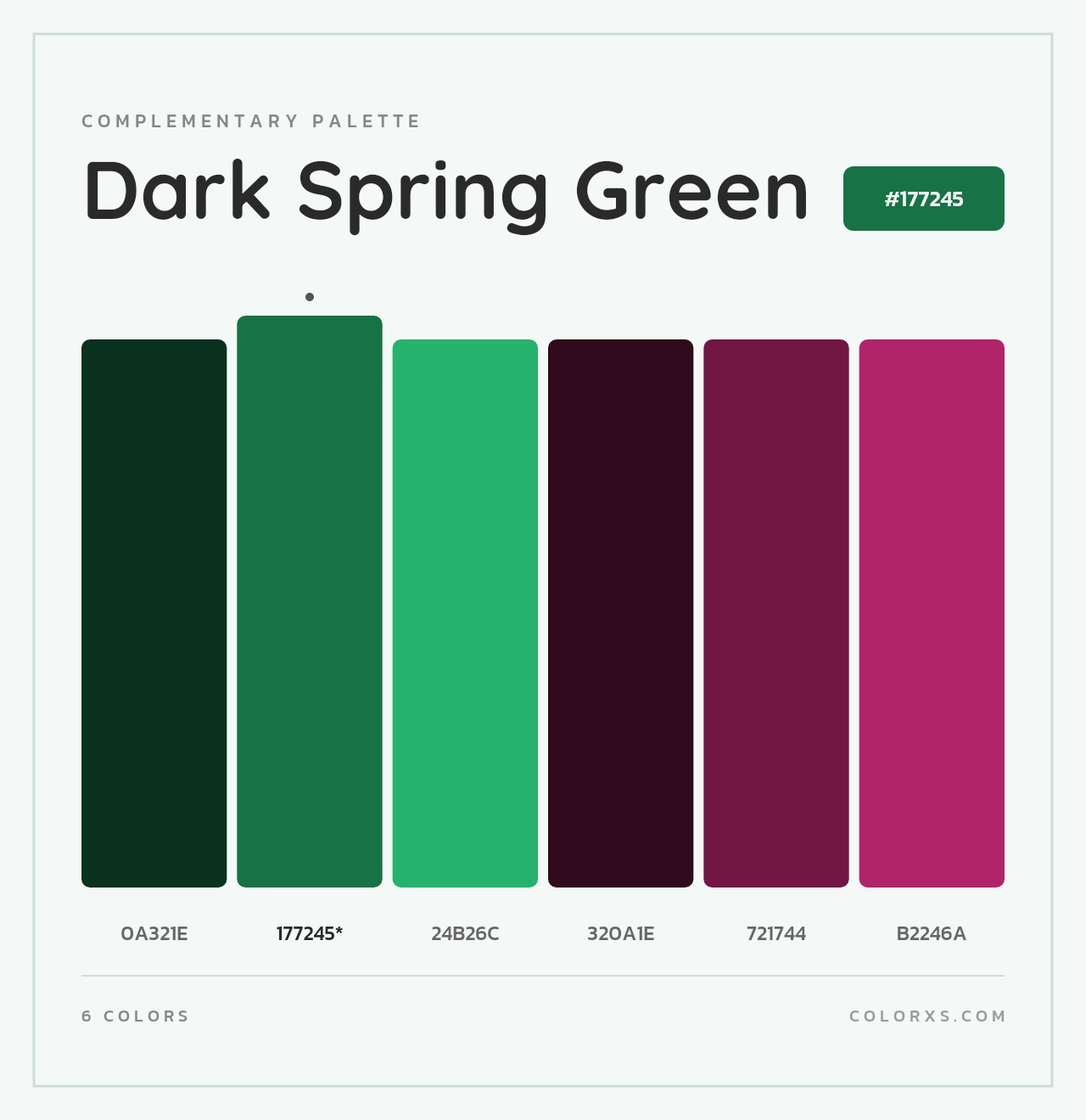 Dark Spring Green - Complementary Color Palette