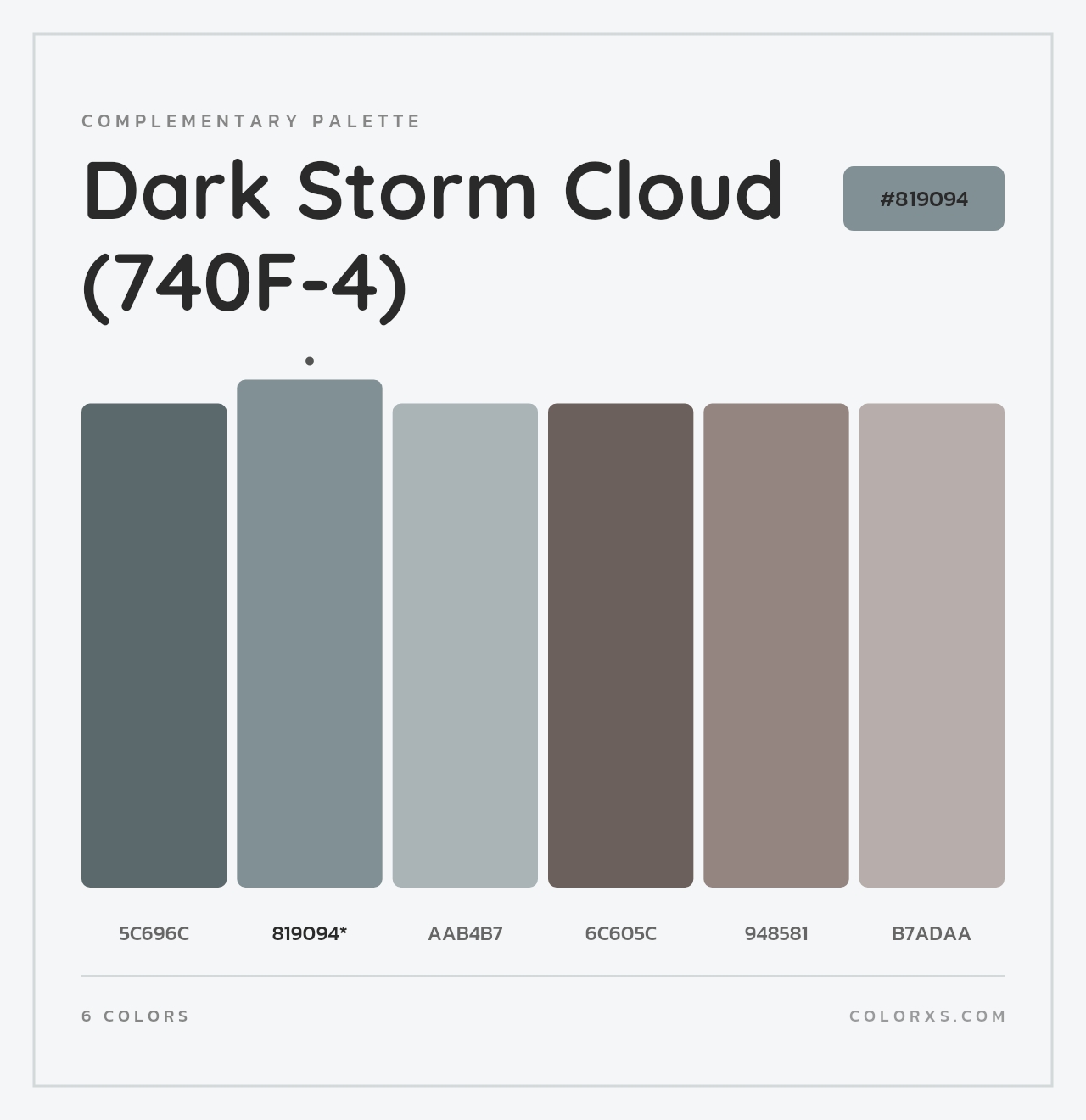 Dark Storm Cloud (740F-4) - Complementary Color Palette