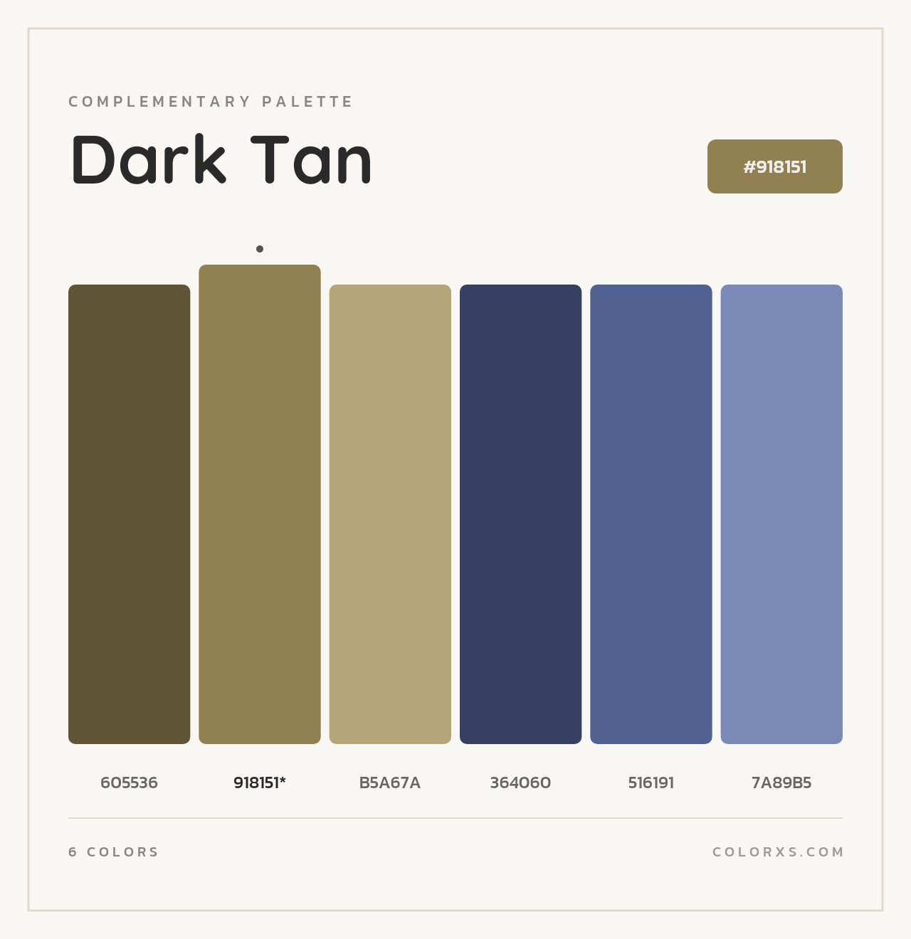 Dark Tan - Complementary Color Palette