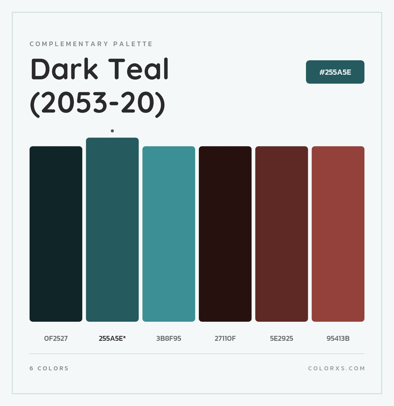 Dark Teal (2053-20) - Complementary Color Palette
