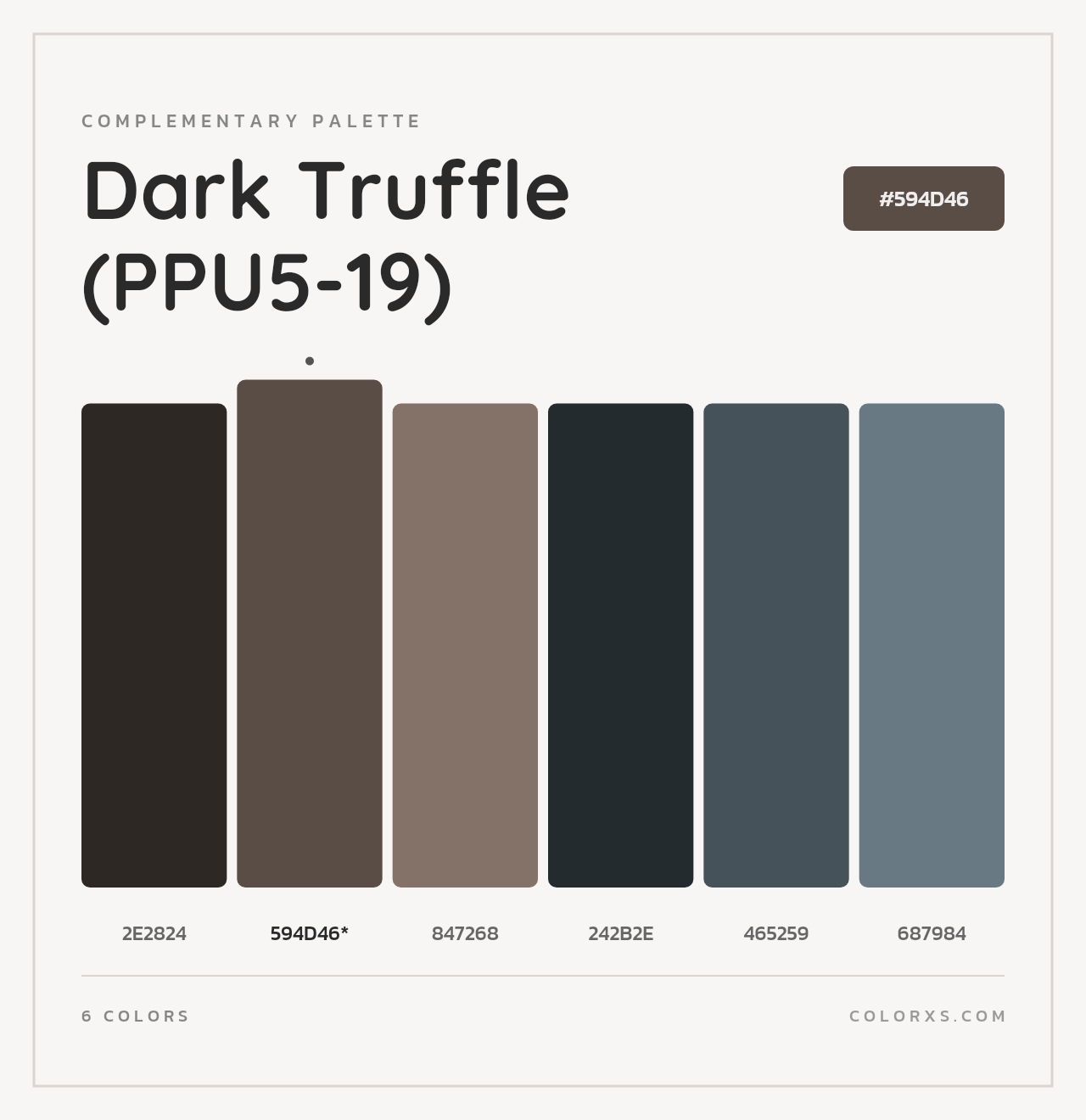 Dark Truffle (PPU5-19) - Complementary Color Palette